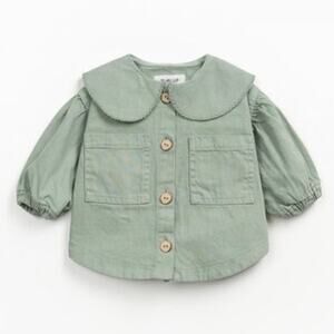 NEW‎ Play Up Sage Twill Jacket Peter Pan Collar Minimalist Baby Layer 6M